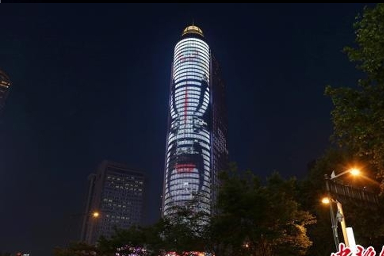 南京市中心京劇藝術(shù)樓宇燈光秀