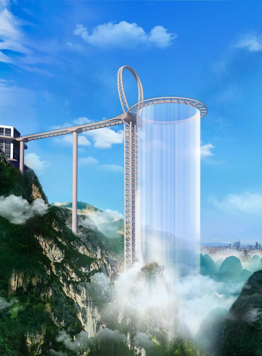 清遠黃騰峽天門懸廊正式開放，呈現(xiàn)世界首創(chuàng)峽谷高空音樂燈光秀